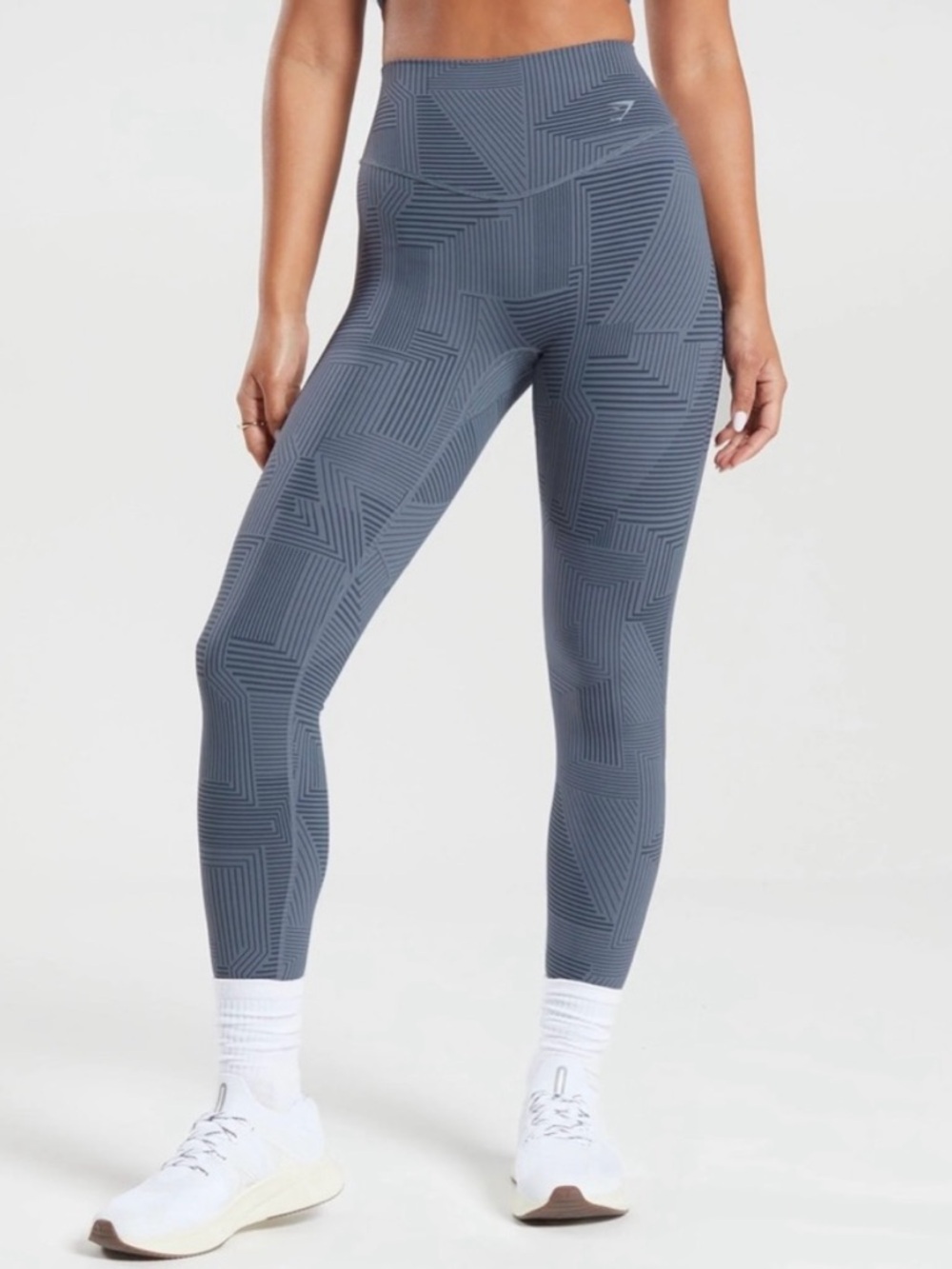Gymshark High-Waisted Geo Seamless Leggings - Slate Blue